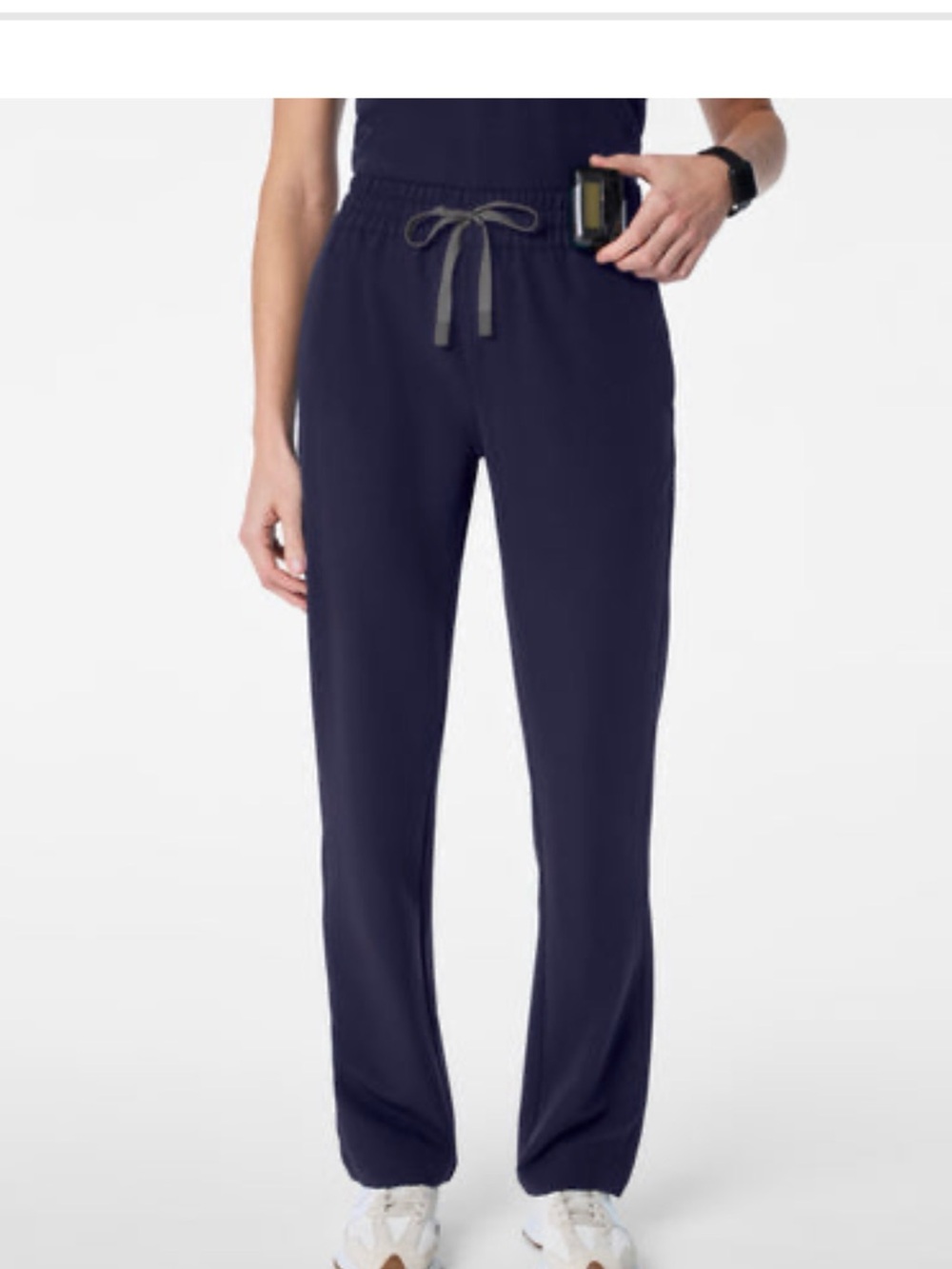 Women's Navy elastic waist scrub pant